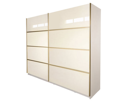 Gold Dulap 2800 Crem cu usi MDF Lucios