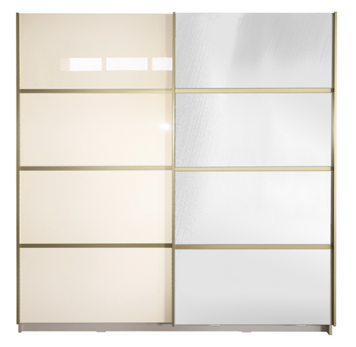 Gold Dulap 2000 Crem cu usi MDF Lucios si Oglinda