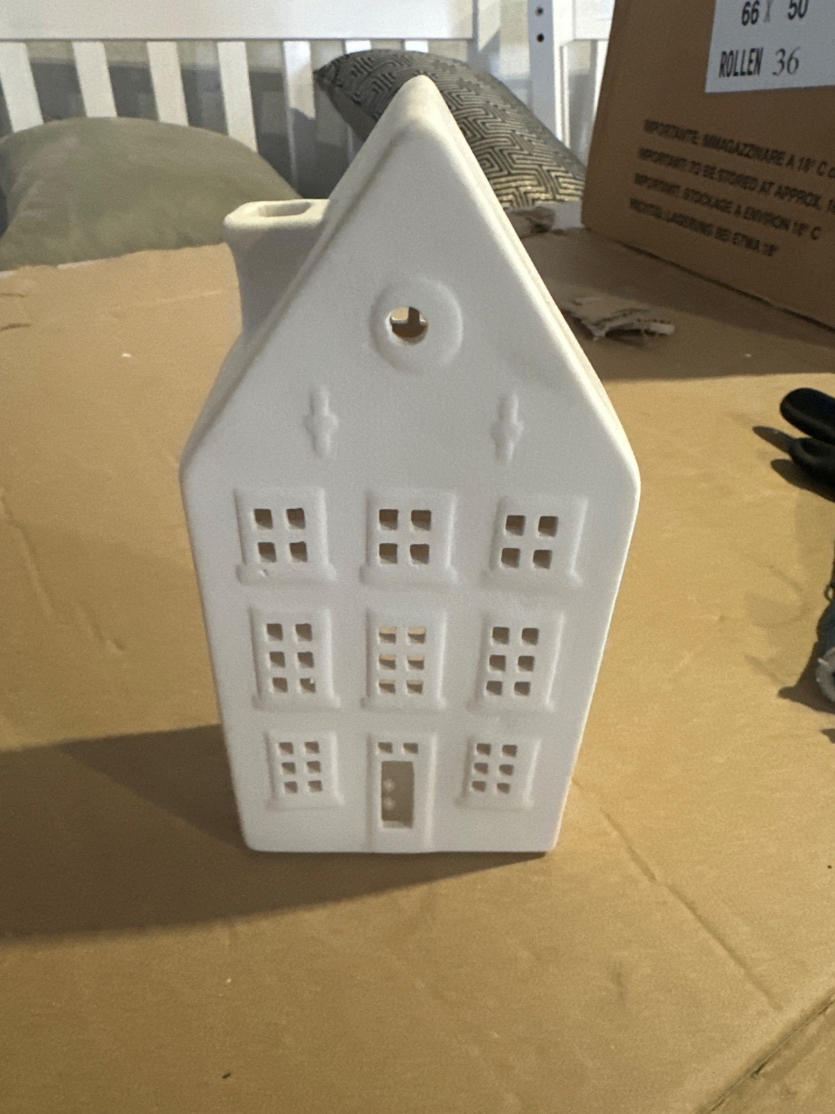 Teelichthaus AMSTERDAM - Keramik - Weiß