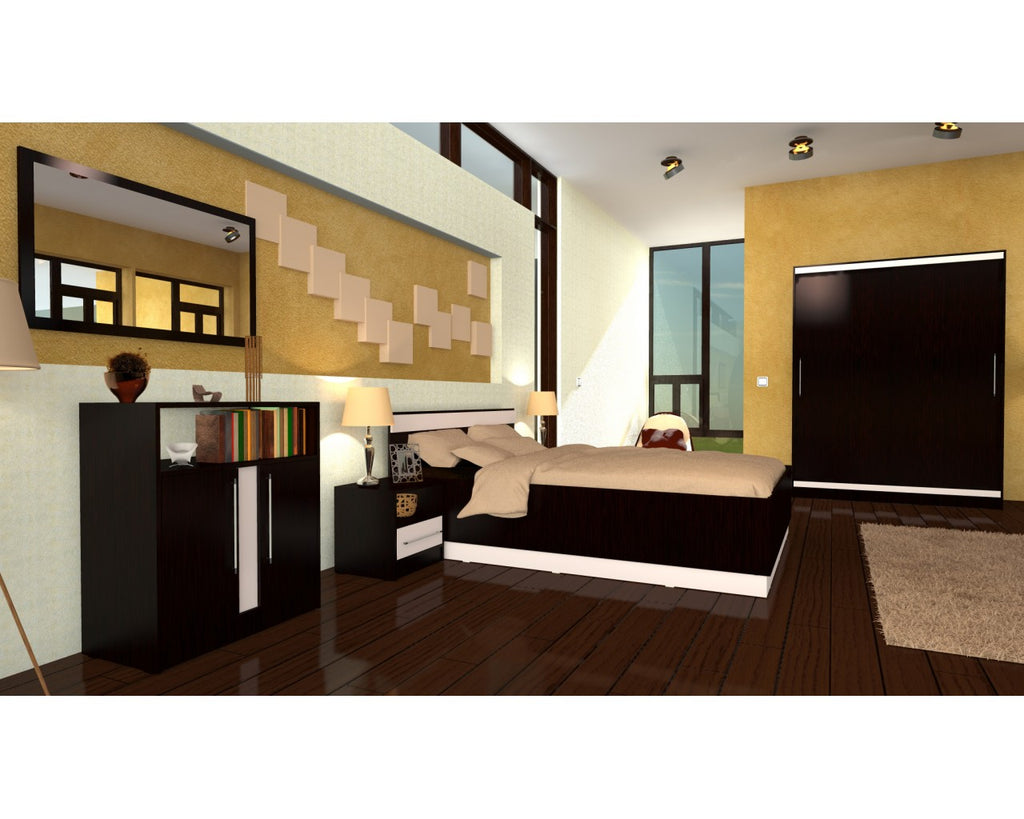 Dormitor Verona Wenge cu pat 140x200 cm