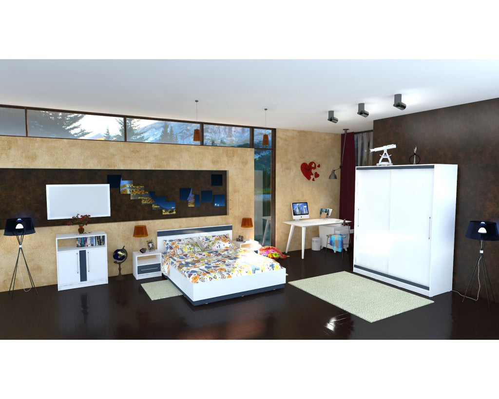 Dormitor Verona Wenge cu pat 140x200 cm