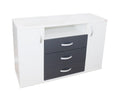 Dormitor Laguna cu pat 160x200 cu lada Alb cu Gri