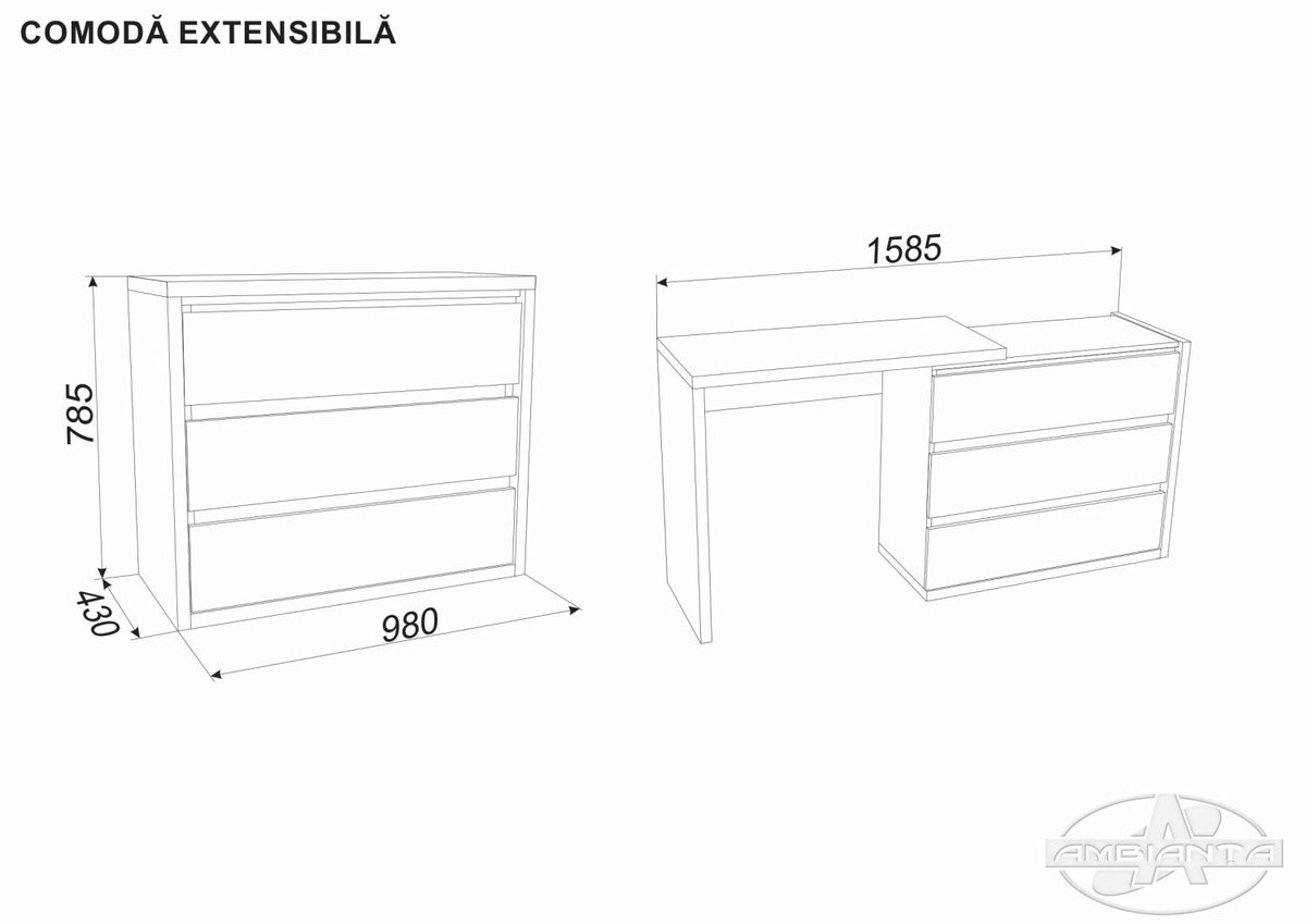 COMODA EXTENSIBILA Sonoma închis