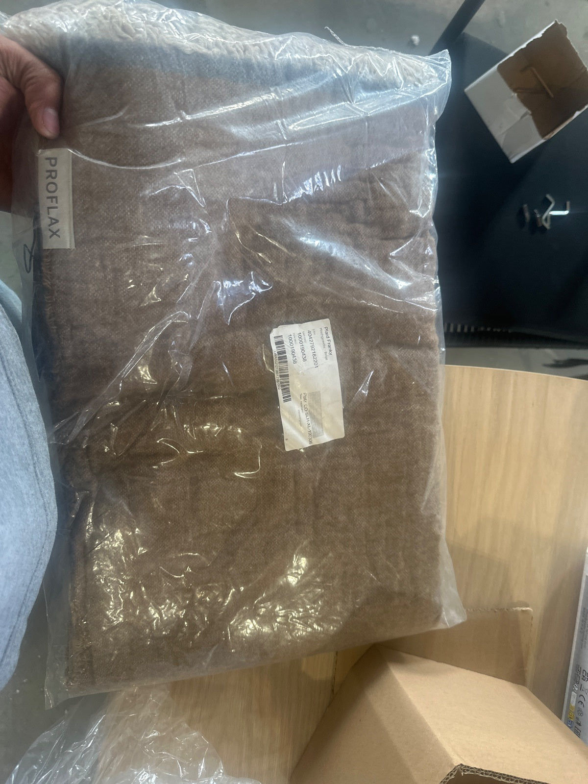 Plaid Franky - Mischgewebe - Beige