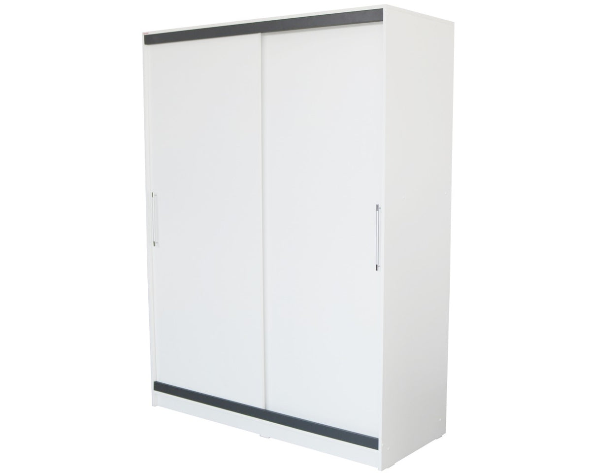 Dormitor Verona Alb/Gri cu pat 140x200 cm
