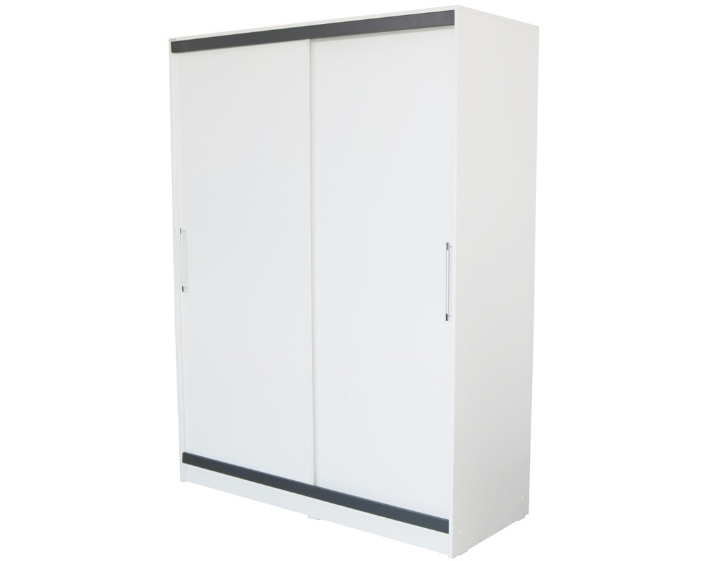 Dormitor Verona Alb/Gri cu pat 160x200 cm