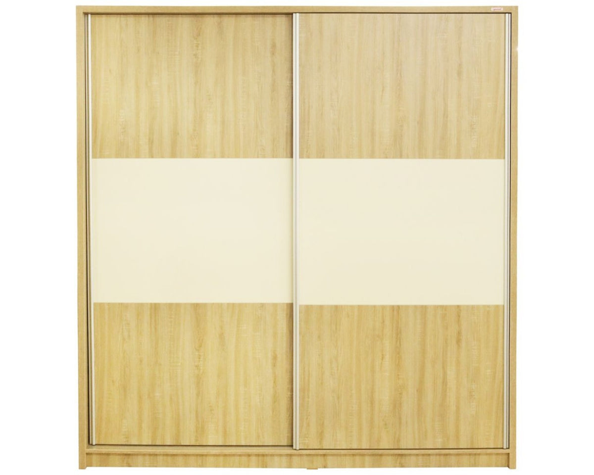 Dormitor Milano Sonoma cu Pat Tapitat Bej 160x200