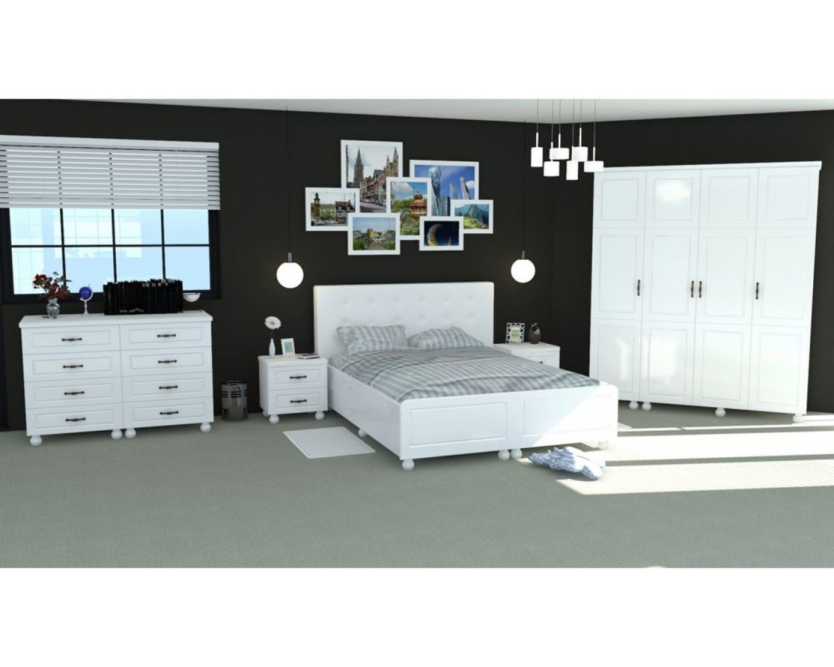 Dormitor Sara cu pat 140x200 cm cu somiera fixa