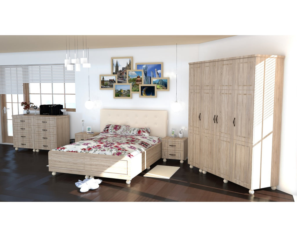 Dormitor Dynasty Sonoma cu pat 140x200 cm