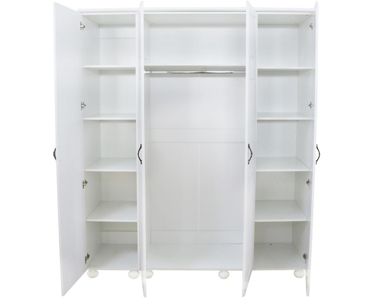 Dormitor Dynasty Alb cu pat 140x200 cm