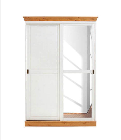 Dulap cu uși glisante Bergen, alb/pin