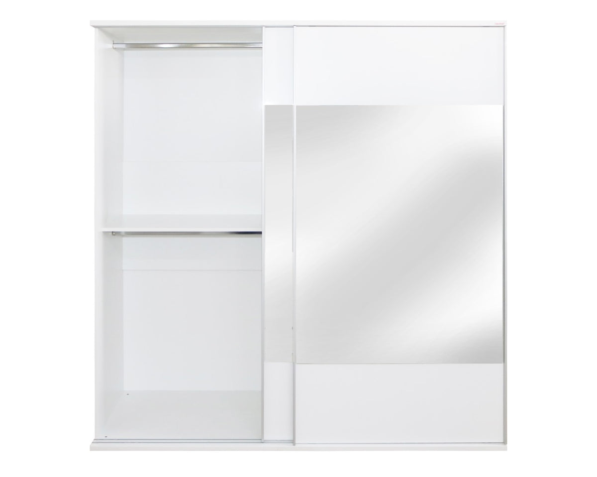 Dormitor Laguna cu pat 160x200 cu 2 sertare Alb cu Gri