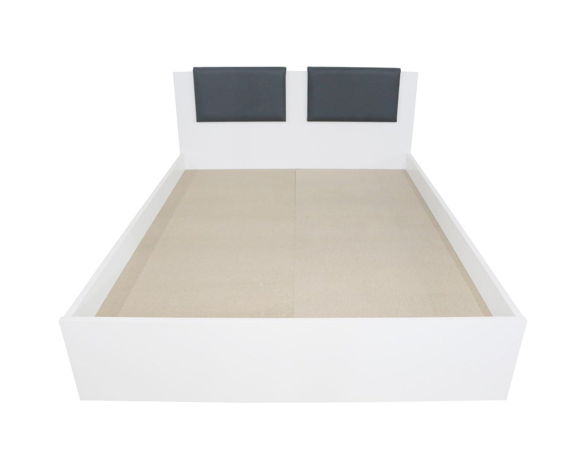 Dormitor Laguna cu pat 160x200 cu 2 sertare Alb cu Gri
