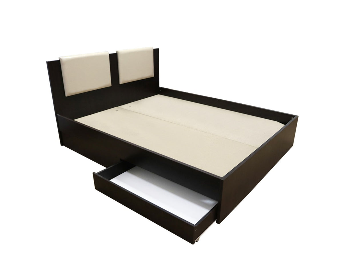 Dormitor Laguna cu pat 160x200 cu 2 sertare Wenge cu Vanilie