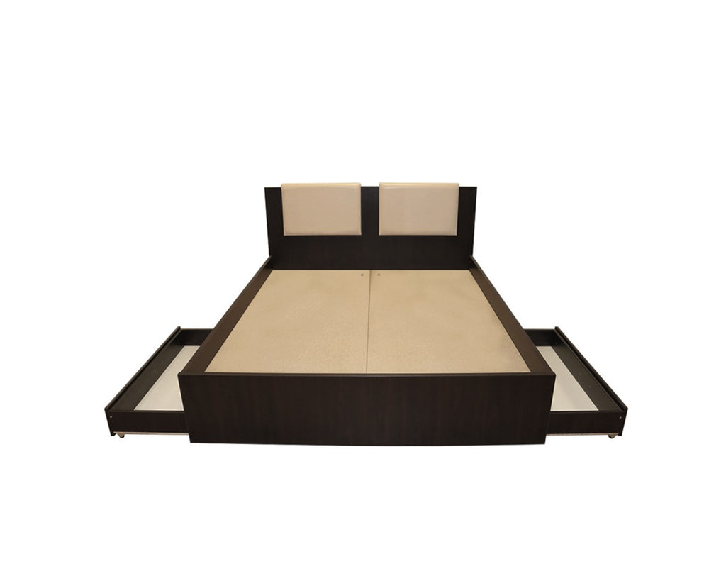 Dormitor Laguna cu pat 140x200 cu 2 sertare Wenge cu Vanilie