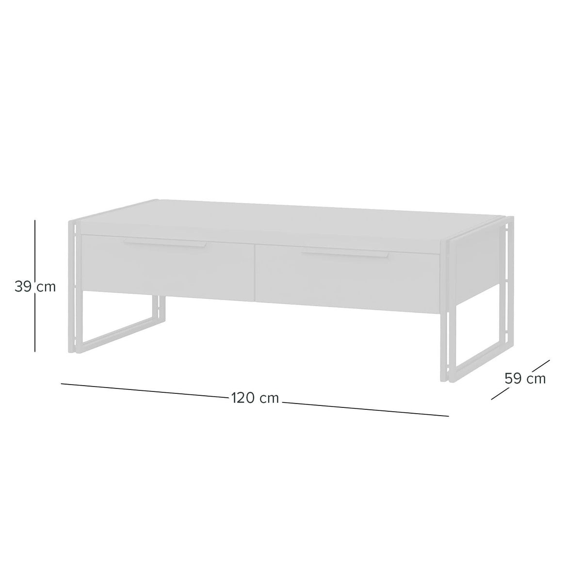 Comoda de televizor HERBY 2 sertare alba