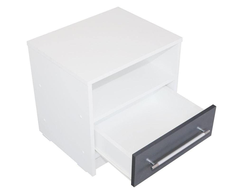 Dormitor Verona Alb/Gri cu pat 140x200 cm