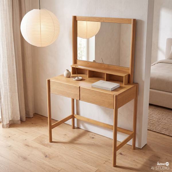 Masă de toaletă din lemn masiv KOORE — Outlet Alba Iulia — fotografie de catalog