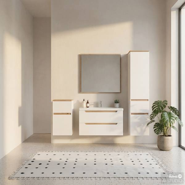 Dulap inferior Padosa — alb lucios — Outlet Alba Iulia — fotografie de catalog