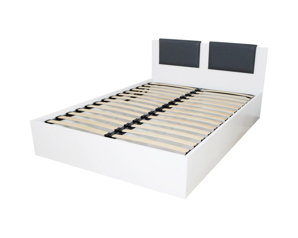 Dormitor Laguna cu pat 160x200 cu lada Alb cu Gri