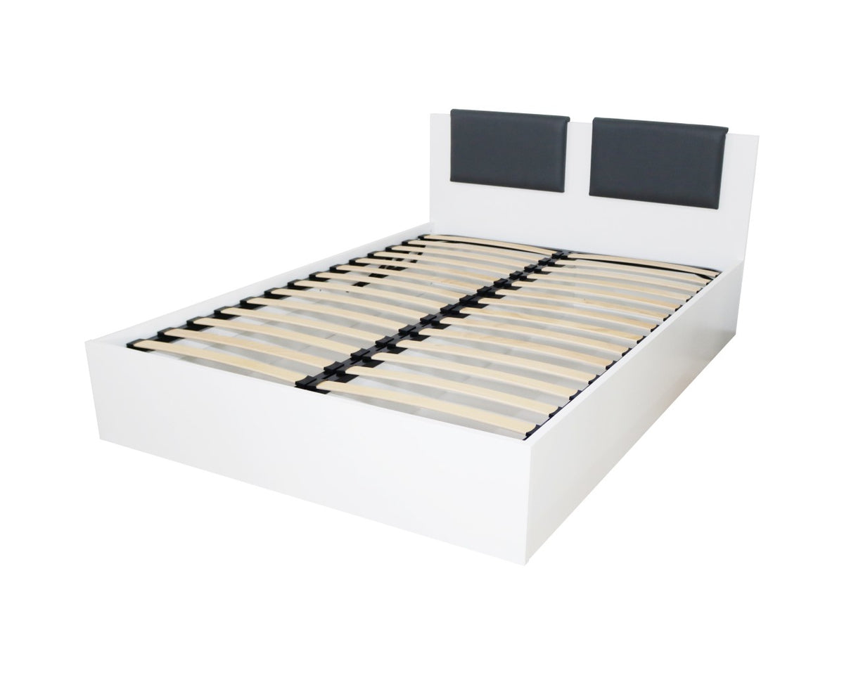 Dormitor Laguna cu pat 160x200 cu lada Alb cu Gri