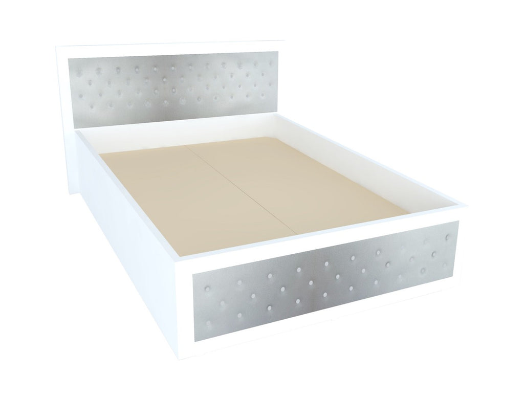 Dormitor Torino cu pat 140x200 cm Alb / Gri