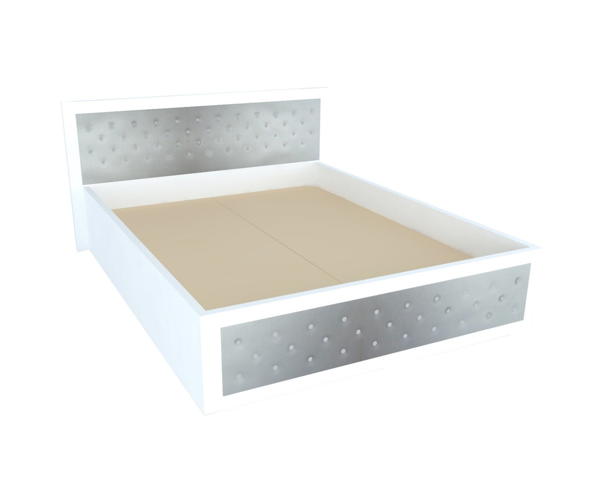 Dormitor Torino cu pat 160x200 cm Alb / Gri