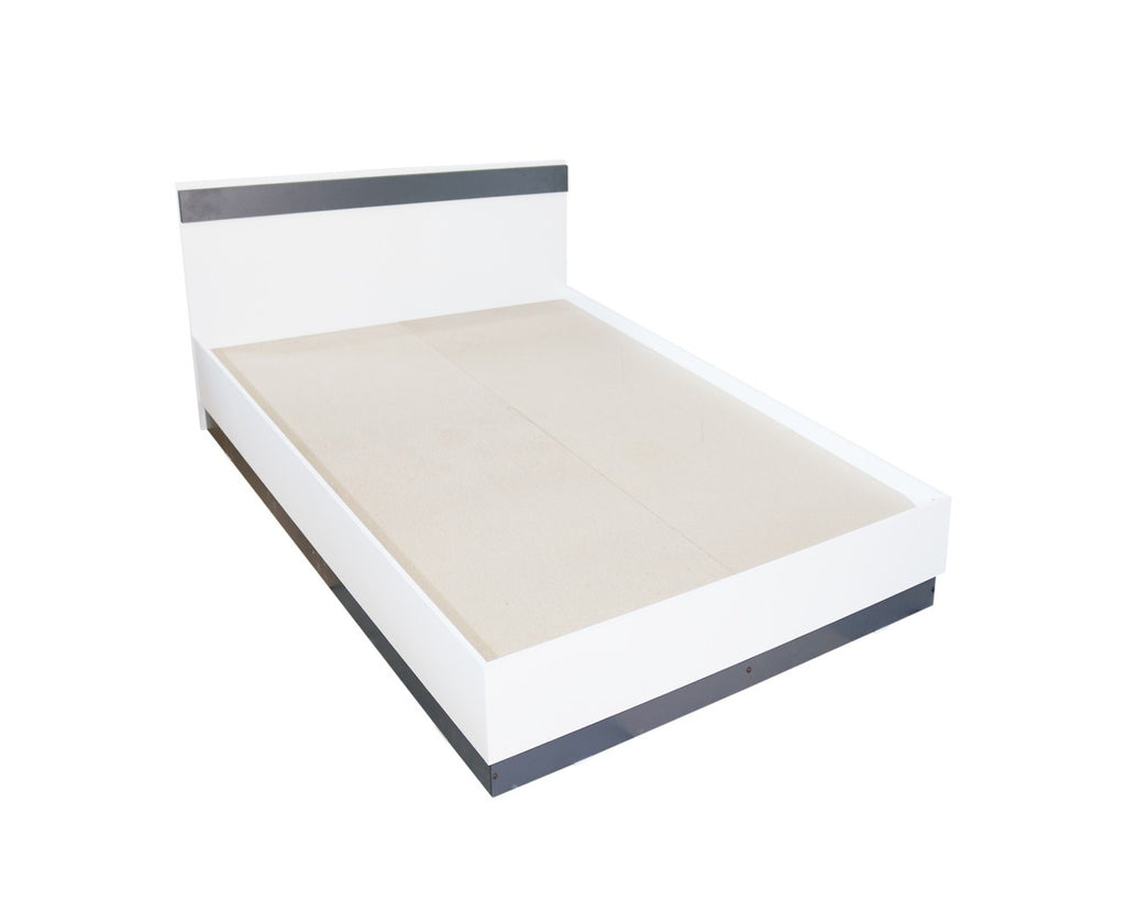 Dormitor Verona Alb/Gri cu pat 140x200 cm