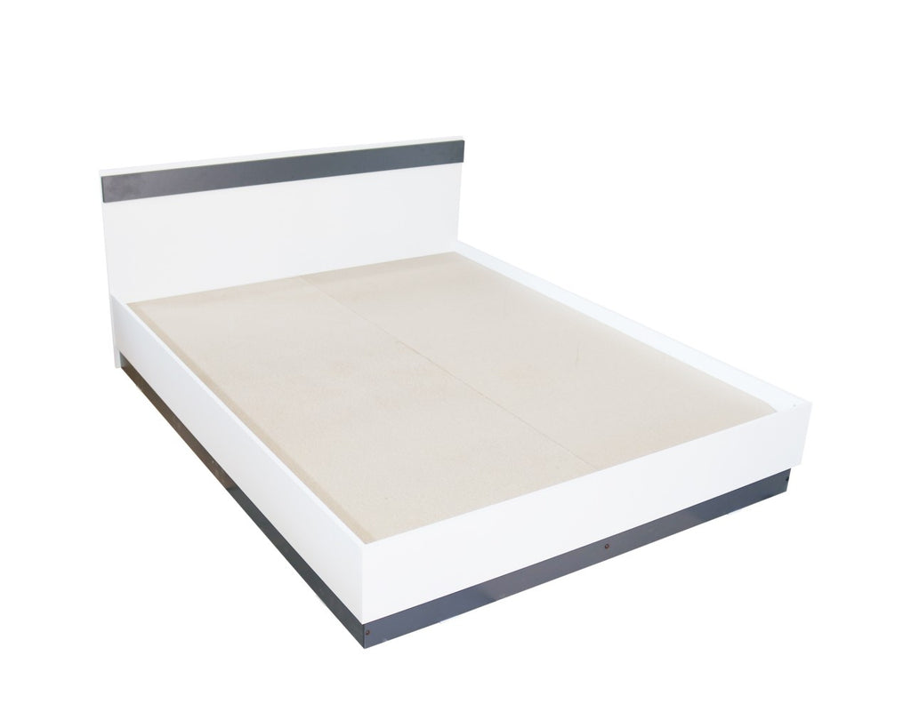Dormitor Verona Alb/Gri cu pat 160x200 cm