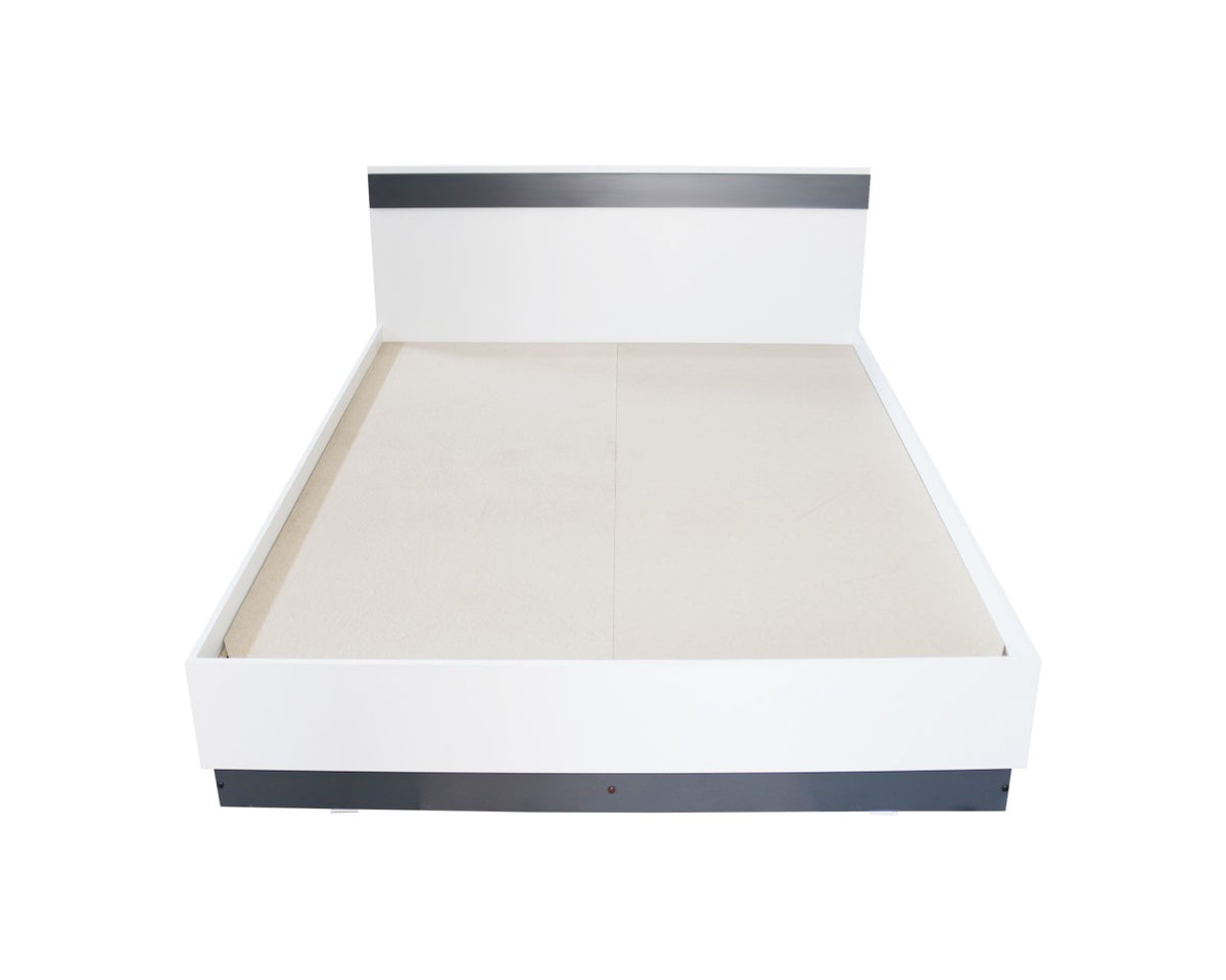 Dormitor Verona Alb/Gri cu pat 140x200 cm