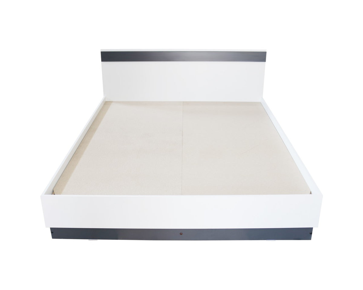 Dormitor Verona Alb/Gri cu pat 160x200 cm