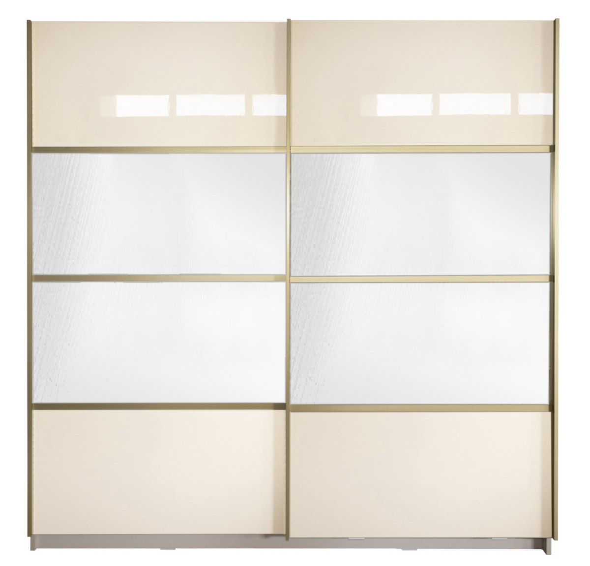 Gold Dulap 2000 Crem cu usi MDF Lucios si Oglinda