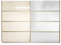 Gold Dulap 2800 Crem cu usi MDF Lucios si Oglinda