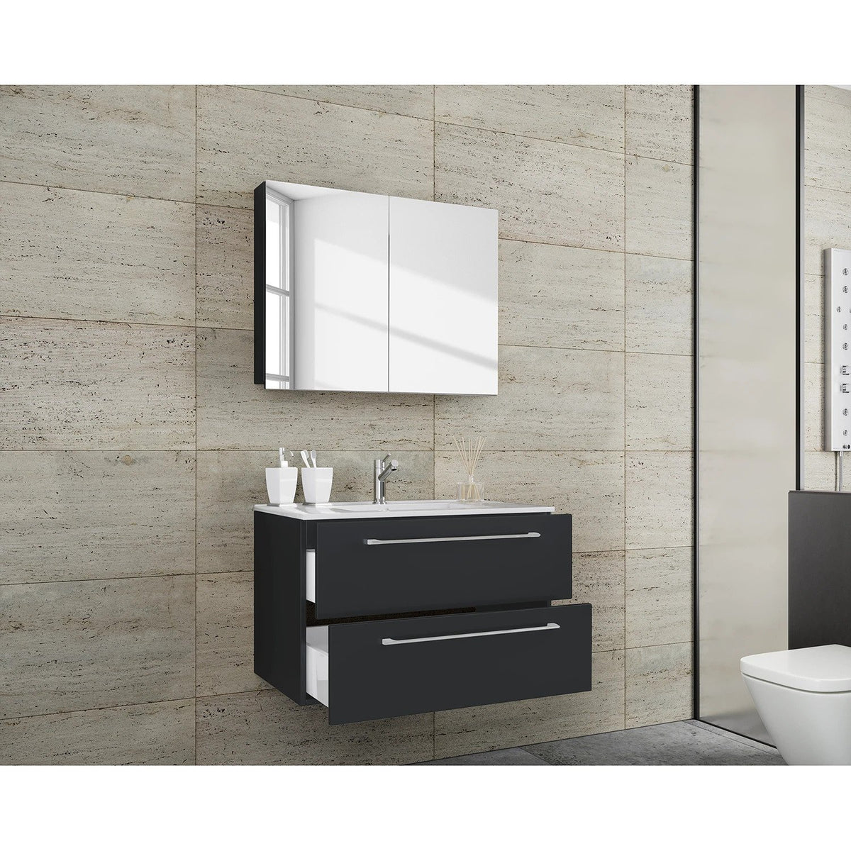 Set de baie Muniz II (2 piese) Negru