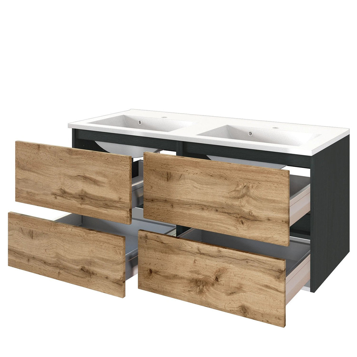 Set de baie Verciano II (2 bucăți) cu LED - decor Wotaneiche