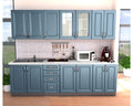 Bucatarie Zebra 2.6 metri MDF albastru frezare dreptunghi