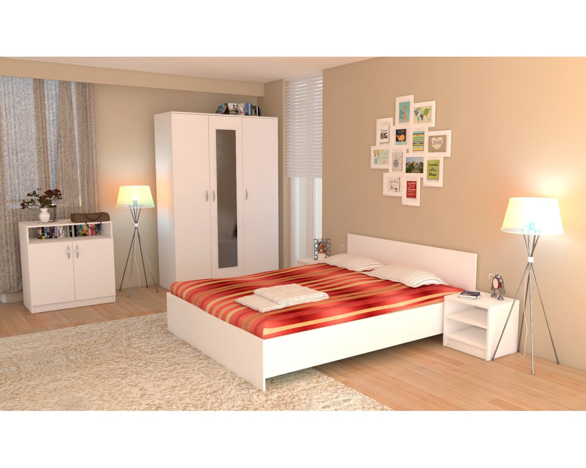Dormitor Soft Alb cu pat 160x200 cm