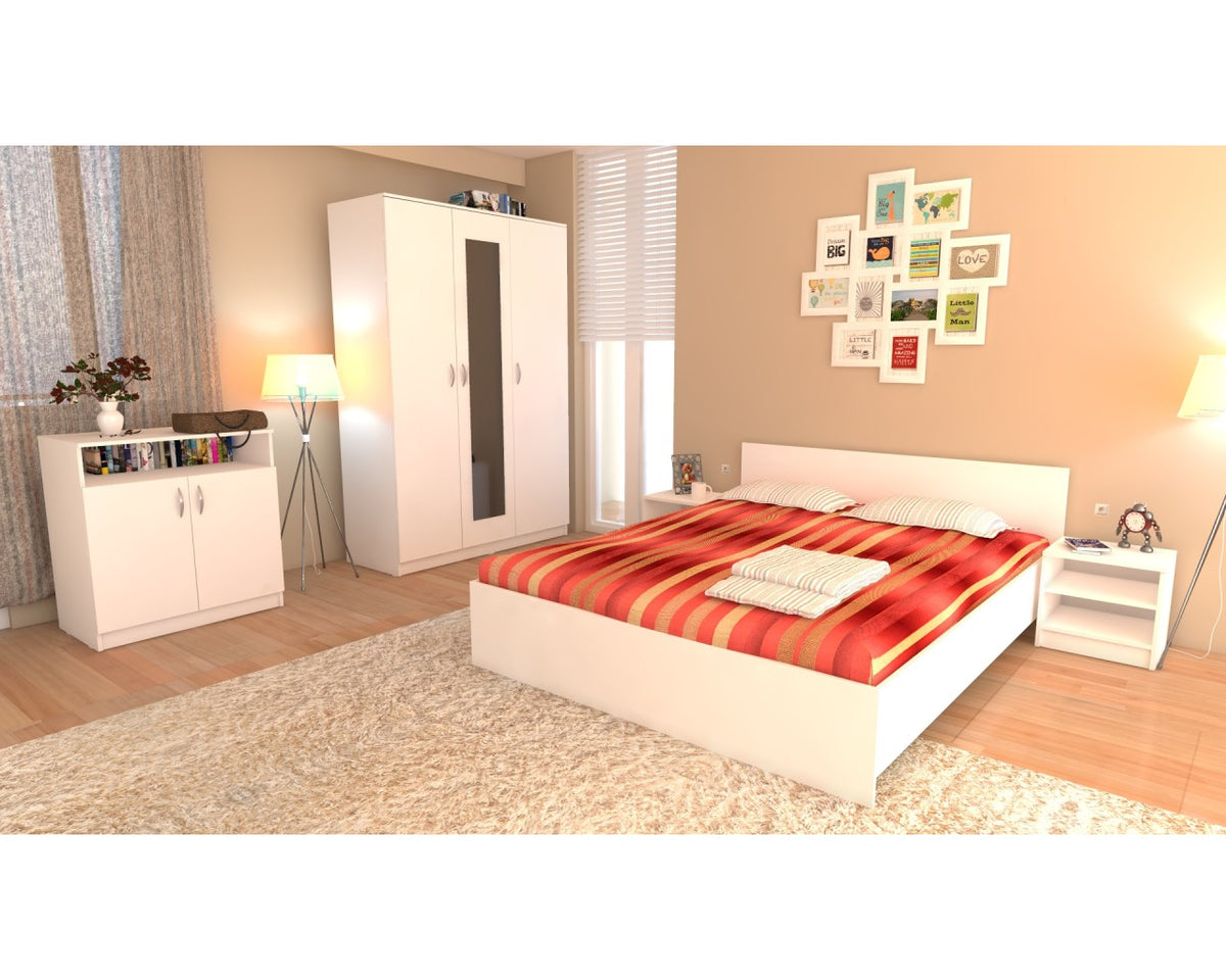 Dormitor Soft Wenge cu pat tapitat Wenge pentru saltea 160x200 cm