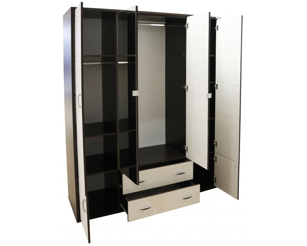 Dormitor Torino cu pat 140x200 cm wenge / ladin