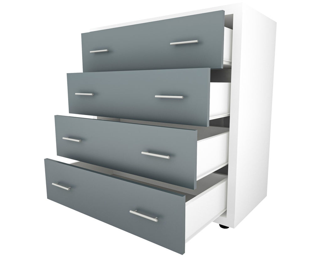 Comoda Torino alb / gri
