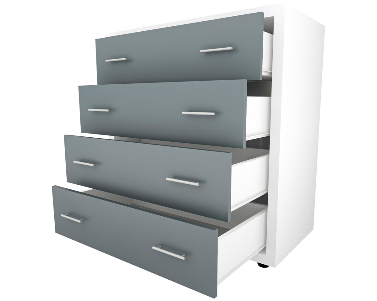 Comoda Torino alb / gri