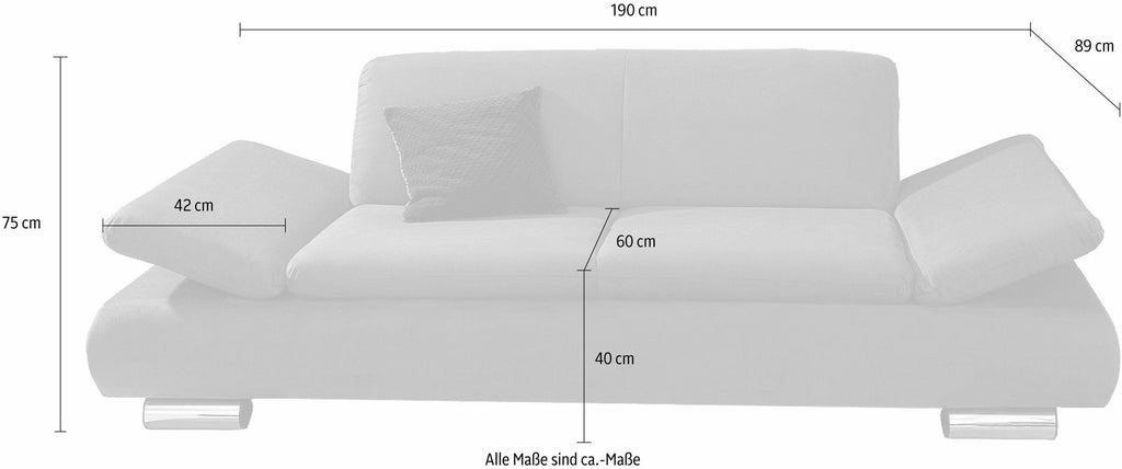 Max Winzer® Toulouse cu 2 locuri, cu cotiere rabatabile, latime 190 cm