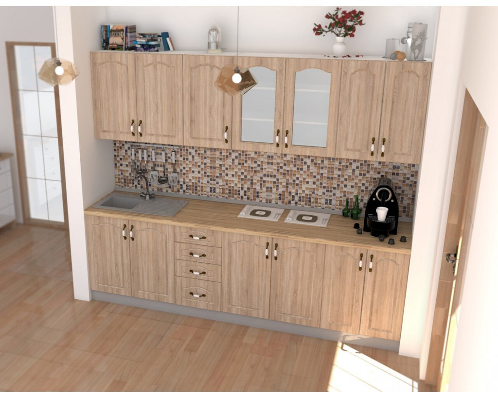 Bucatarie Zebra 2.6 metri MDF sonoma
