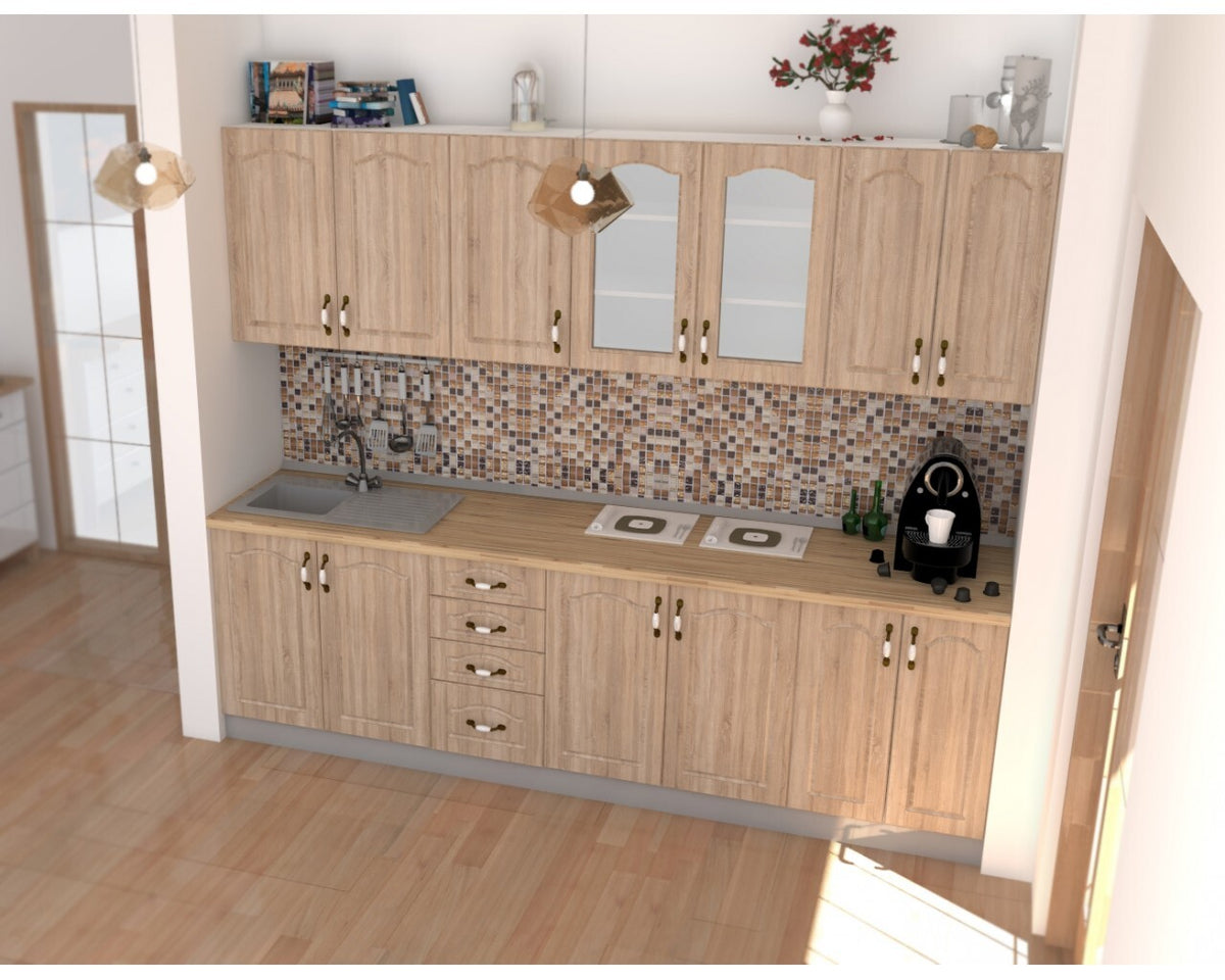 Bucatarie Zebra 2.6 metri MDF sonoma