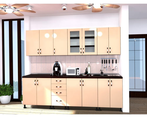 Bucatarie Zebra 2.6 metri MDF vanilie simplu
